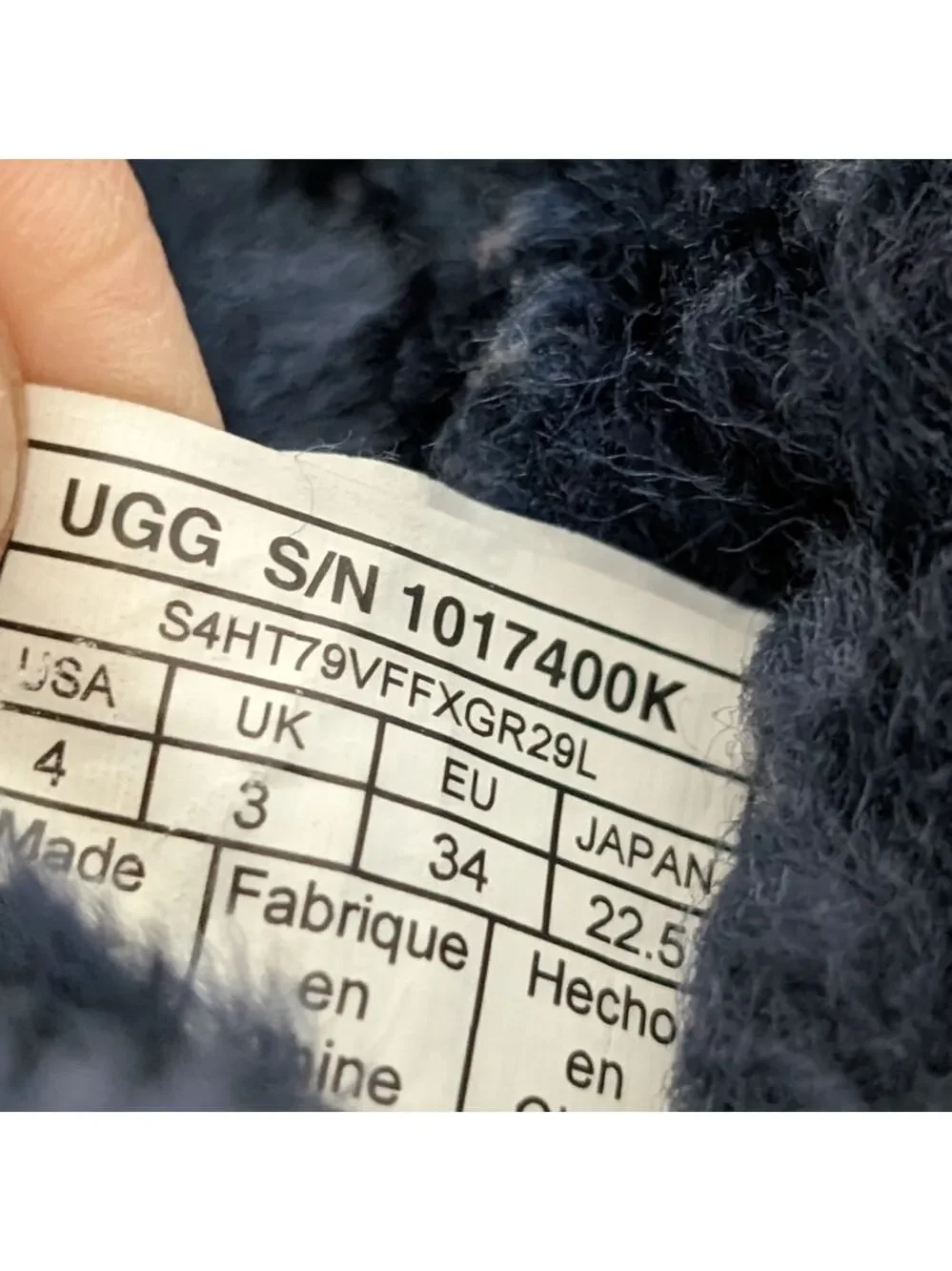 UGG Girl's Bailey Button Navy Blue Suede Sheepskin Lined Ankle Boots